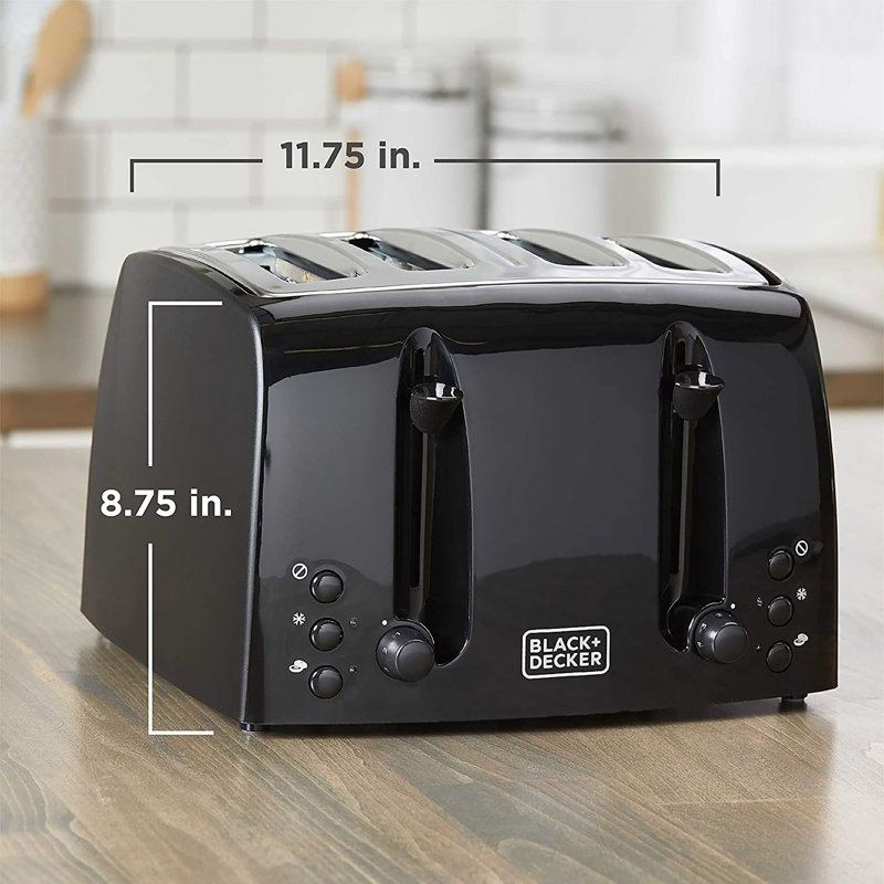 Black+Decker Black And Decker 4Slice with Extra Wide Slots Toaster Wayfair